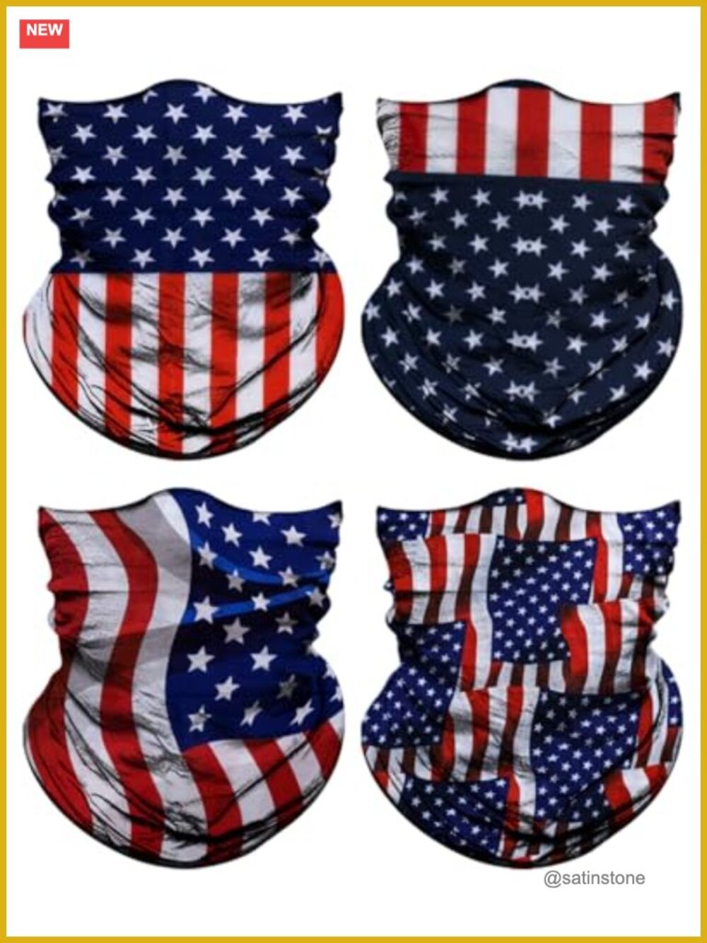 4 Pack Neck Gaiter Face Mask Head Wrap Balaclava Bandana Scarf